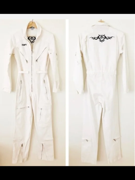 I.AM.GIA NWT White Women's Utility Jumpsuit  Modern Workwear Style Size Small - Picture 4 of 16